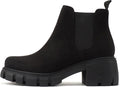 Soda PIONEER Women Lug Sole Mid Heel Chelsea Bootie - Stretch Gore