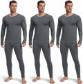 Patelai Men's Thermal Underwear 3 Sets - Fleece Lined Base Layer