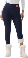 Women Winter Thick Fleece Lined Leggings - Warm High Waist Tights So