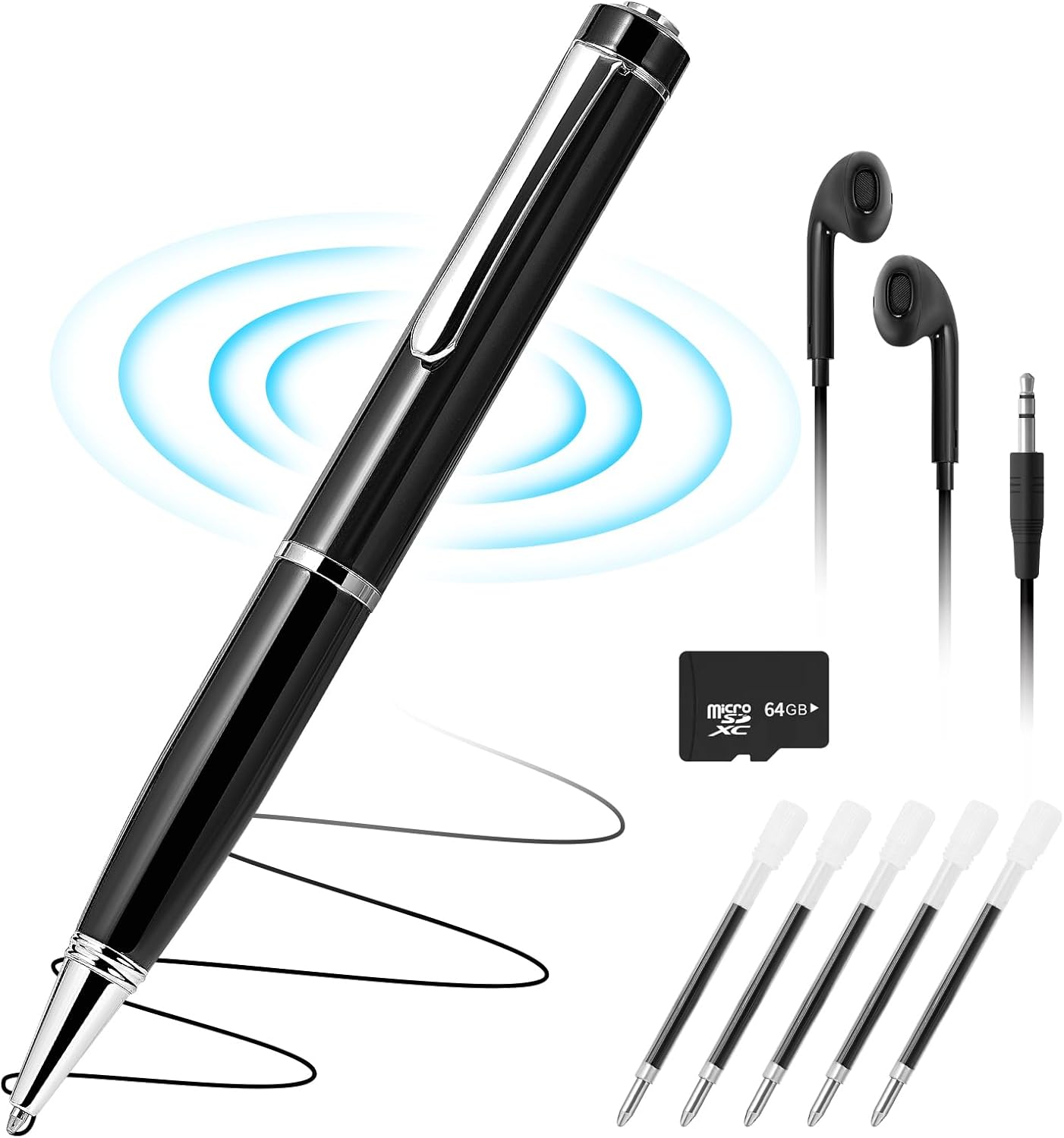 64GB Digital Voice Recorder with AI Noise Reduction Features