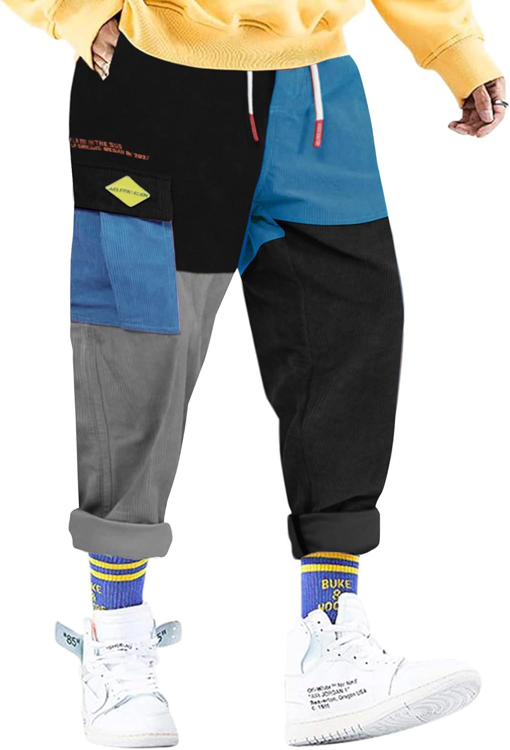 Aelfric Eden Color Patchwork Cargo Pants for Unique Style
