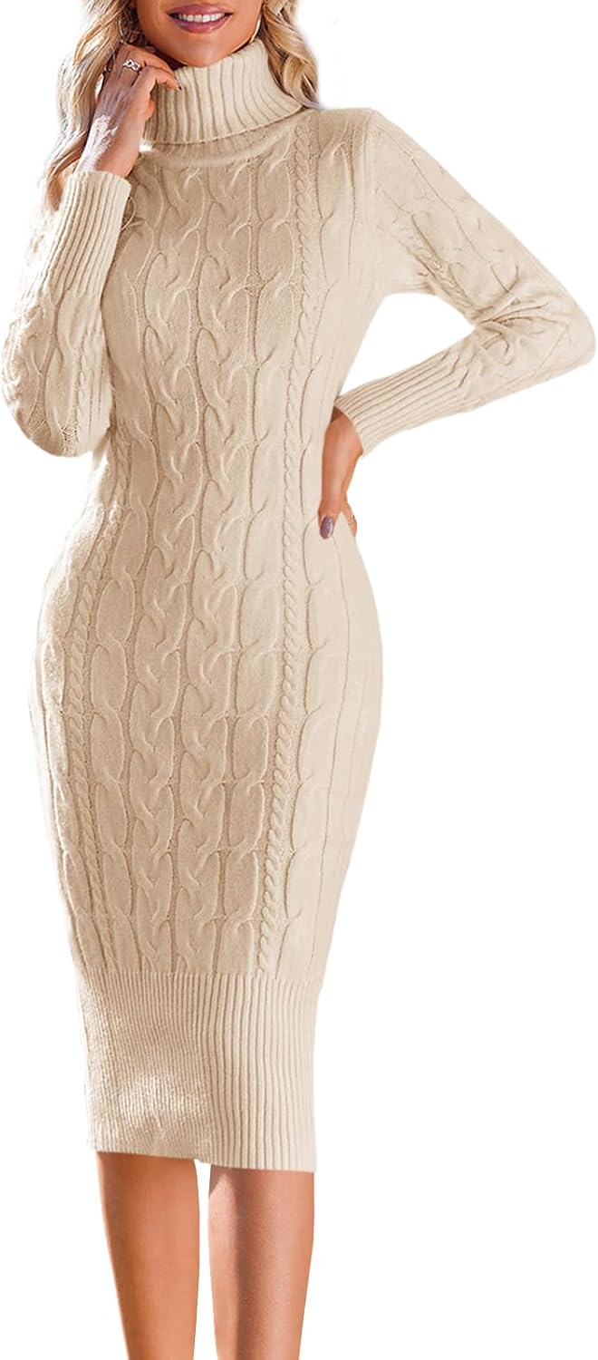 Womens Long Sleeve Turtleneck Sweater Dress for All Occasions