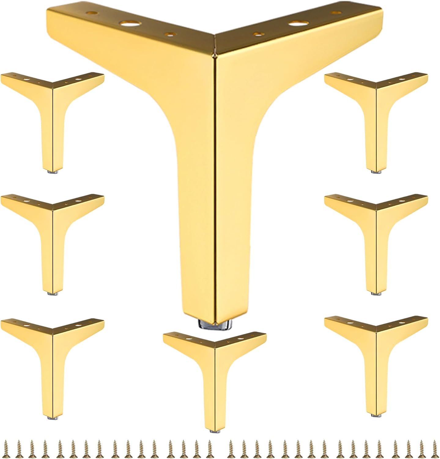 6 inch Gold Metal Furniture Legs Set of 8 for Stylish Decor
