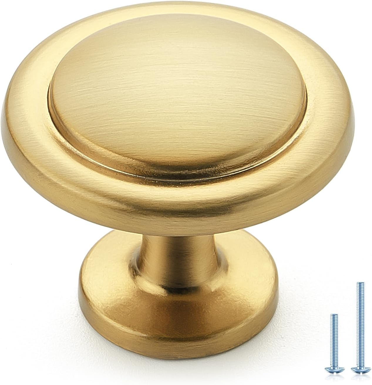 Brushed Brass Cabinet Pulls - Modern 25 Pack Kitchen Knobs