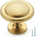 Ravinte 40 Pack Brushed Brass Cabinet Pulls - Modern Disc Knobs