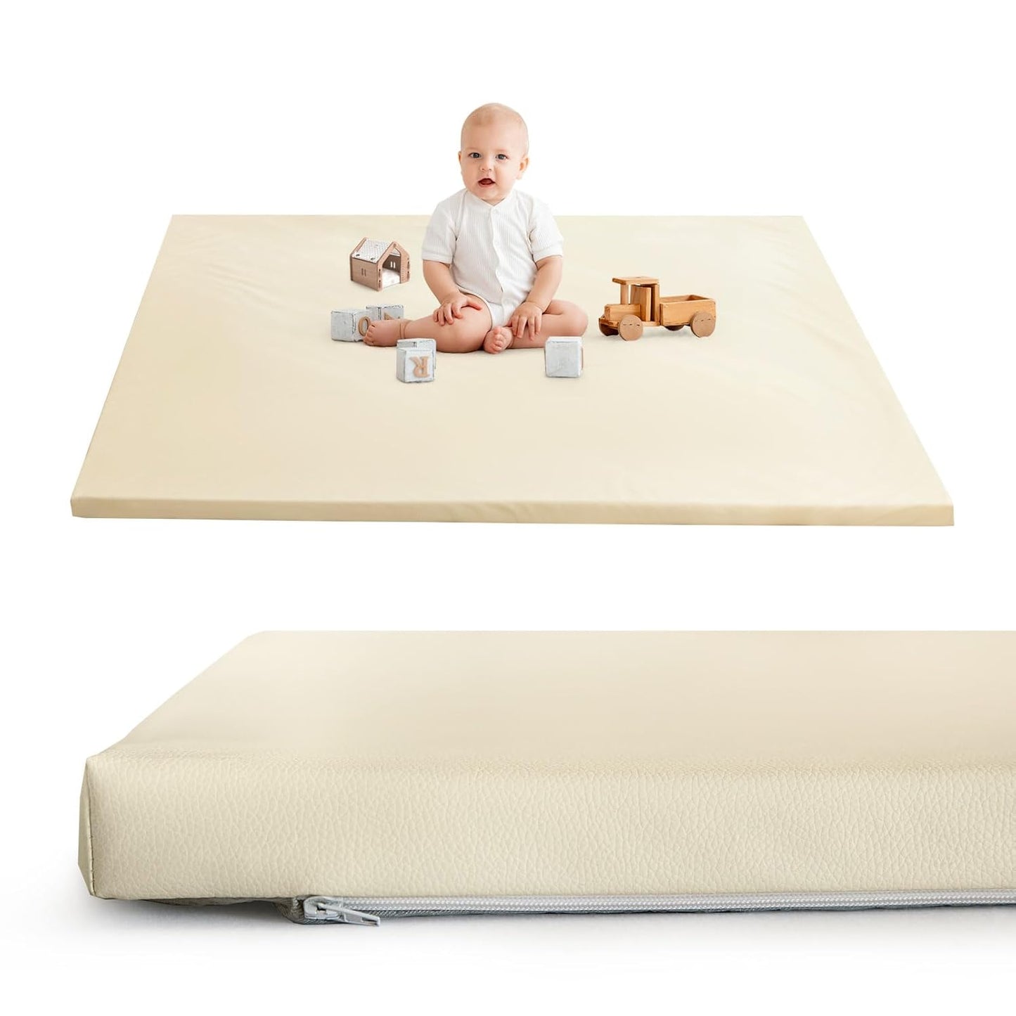 Vegan Leather Baby Play Mat for Safe and Comfortable Playtime