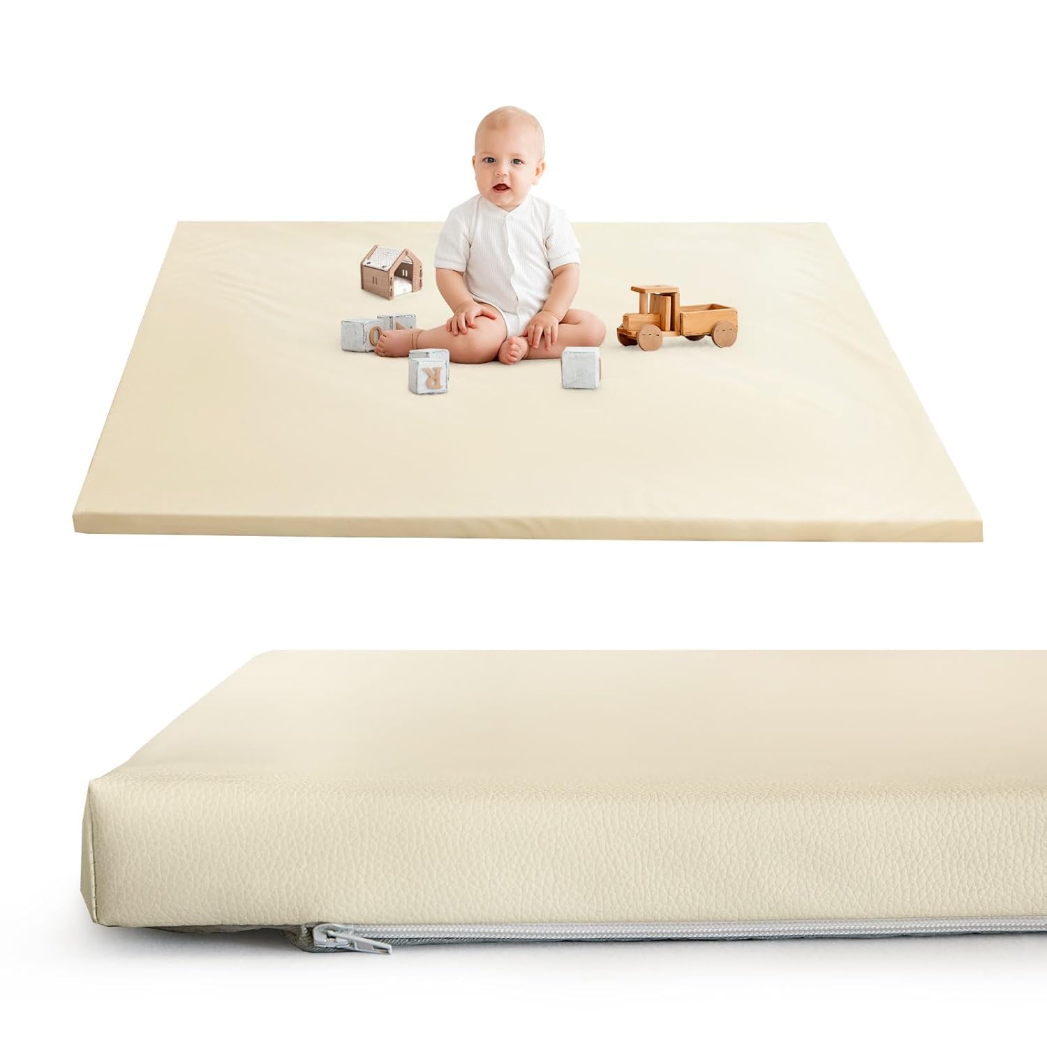 Vegan Leather Baby Play Mat for Safe and Comfortable Playtime