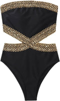 Milumia Stitch Detail Strapless One Piece Swimsuit - Flattering Fit