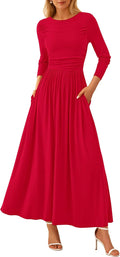 PRETTYGARDEN Women's Trendy Fall Long Sleeve Maxi Dress