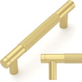 Brushed Gold Cabinet Pulls 10 Pack 3.75 in Hole Centers - Durable