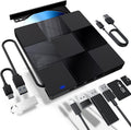 Ultra-Slim 7-in-1 External CD/DVD Drive: Portable & Compatible