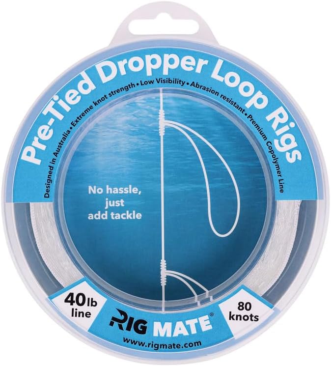 40 lb Pre-Tied Dropper Loop Rigs for Saltwater & Freshwater Fishing