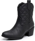 Western Cowgirl Low Heel Boots for Women - Comfortable Country Style