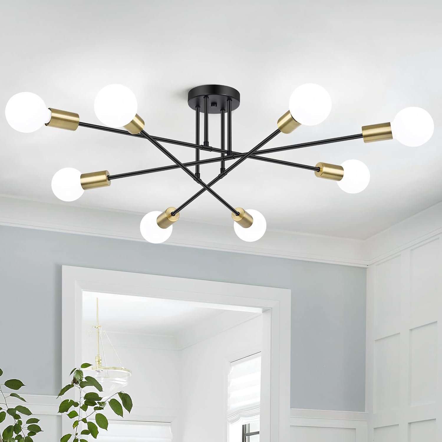 Modern Sputnik Chandelier 8-Light Fixture for Stylish Homes