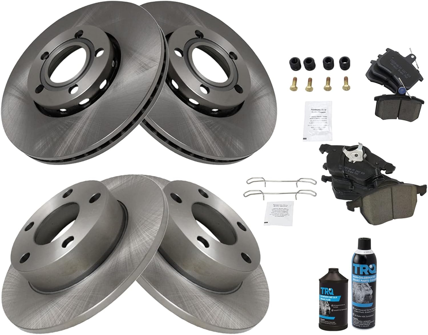 TRQ Brake Pad & Rotor Kit for 1999-2002 Audi A4 Quattro
