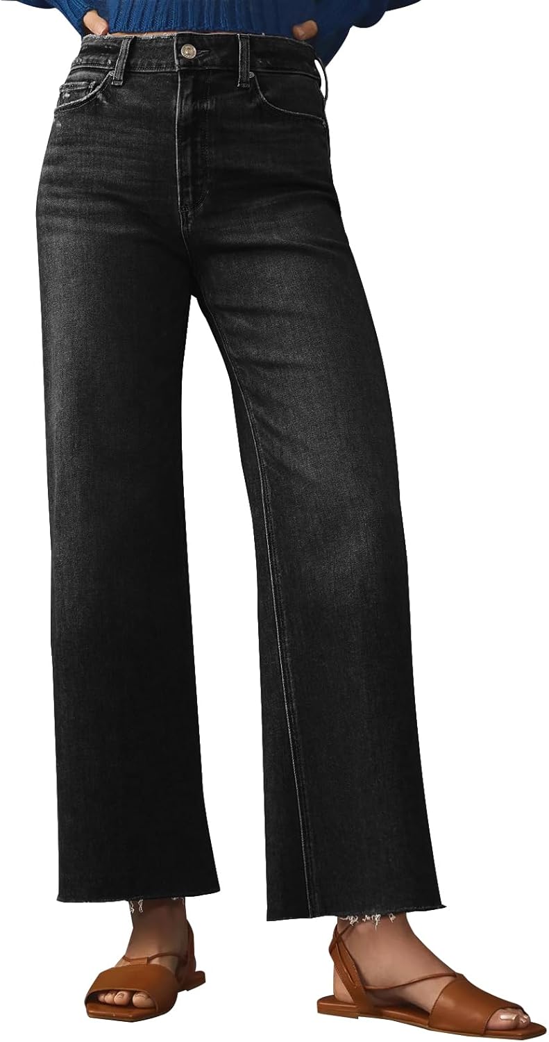 KUNMI Women's Wide Leg Baggy High Waist Jeans for Trendy Style