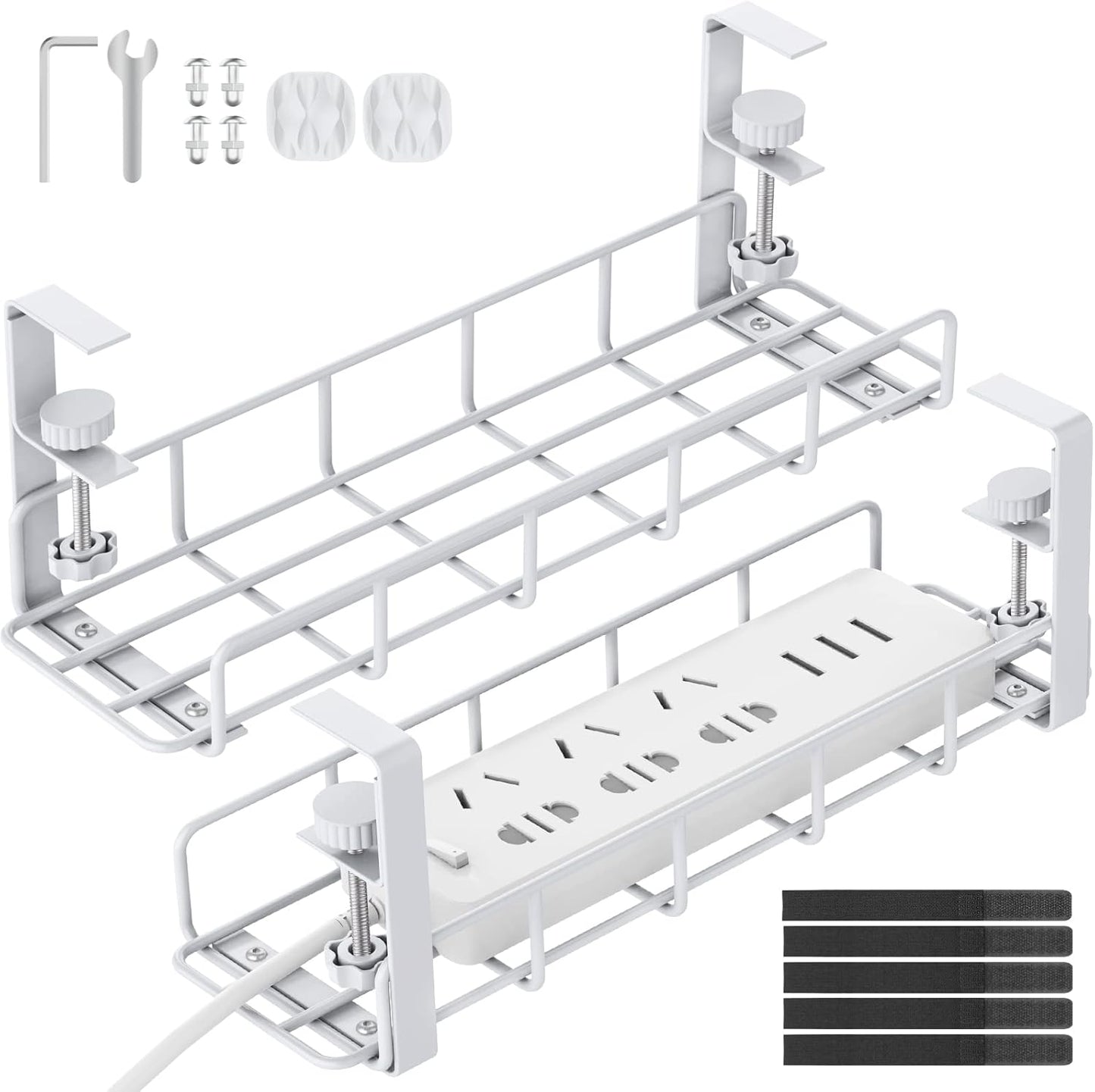 Wire Clutter Solved! REFLYING Cable Management Tray (2 Pack)