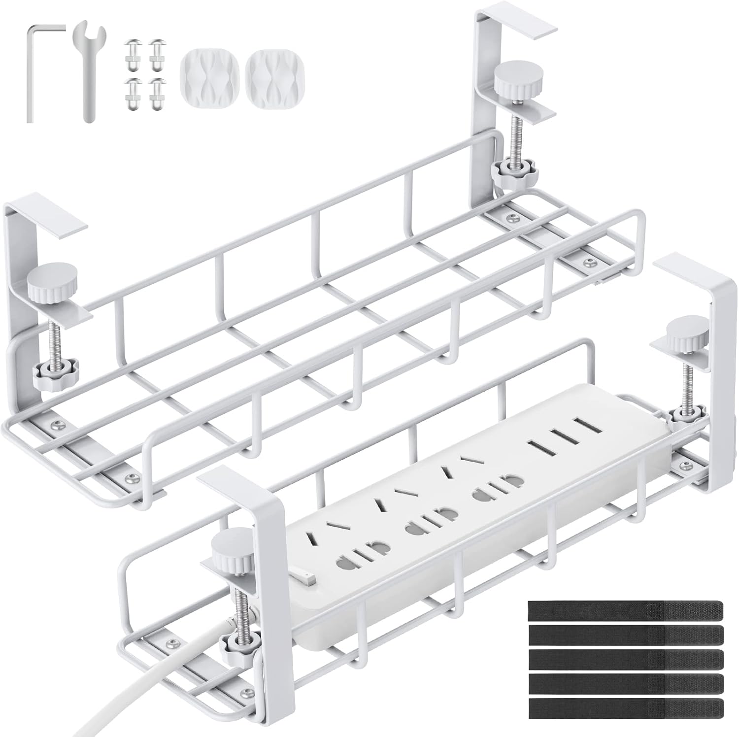 Wire Clutter Solved! REFLYING Cable Management Tray (2 Pack)