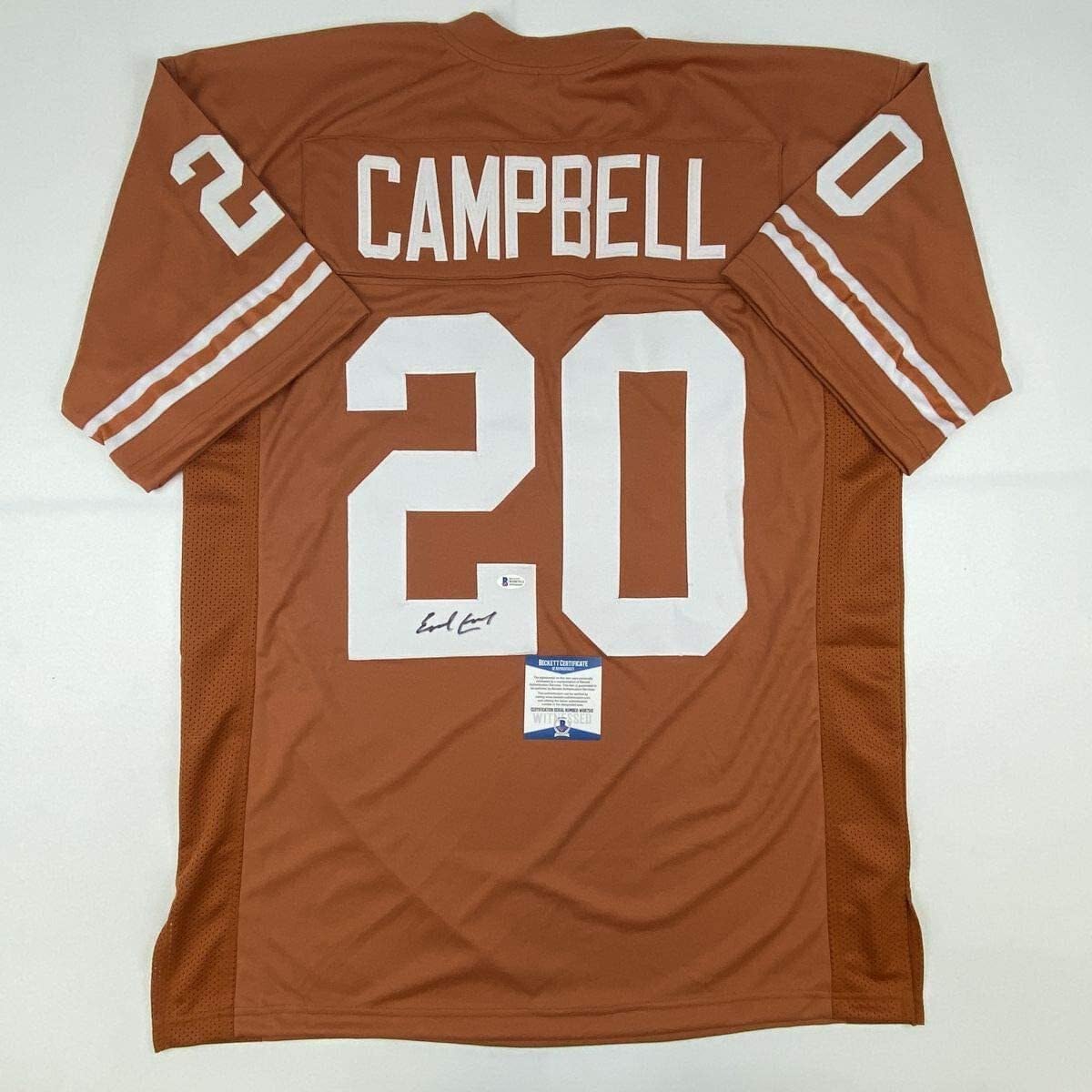 Autographed Earl Campbell Texas Orange Football Jersey with COA