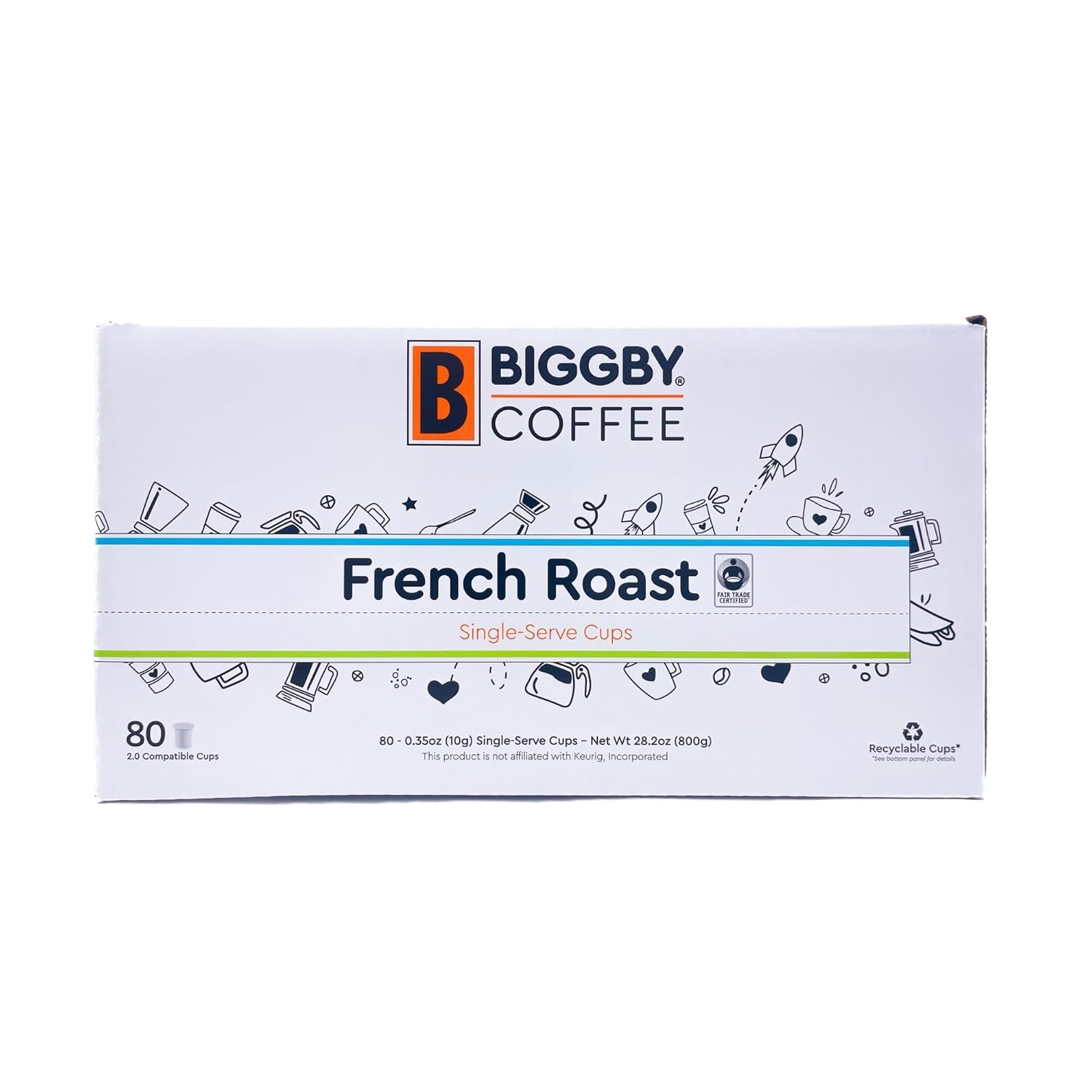 Biggby French Roast Single Serve Coffee Pods, 80 Count Box