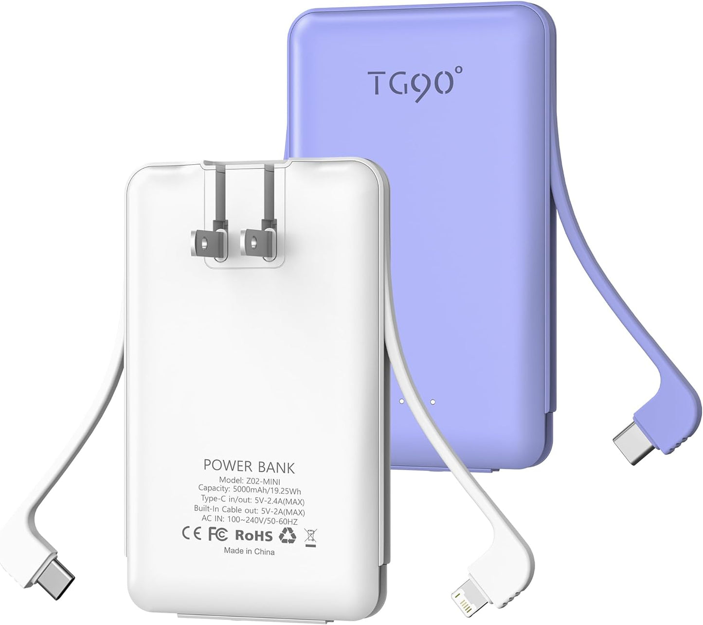 TG90 2 Pack 5000mAh Mini Power Bank - Ultimate Portable Charging