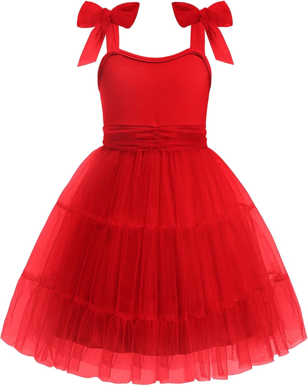 Arshiner Girls Dresses Summer Tulle Bow-Tie Straps Party Dress