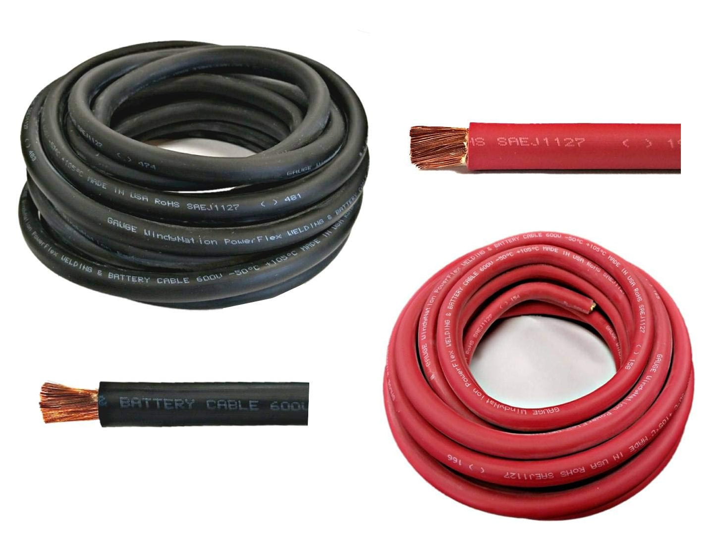 WNI 2 Gauge Ultra Flexible Welding Battery Copper Cable Wire