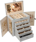 Sophisticated 6-Tier Jewelry Organizer Box with Mirror and Lock