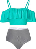 High Waisted Flounce Bikini Set - Tummy Control Off Shoulder Fit