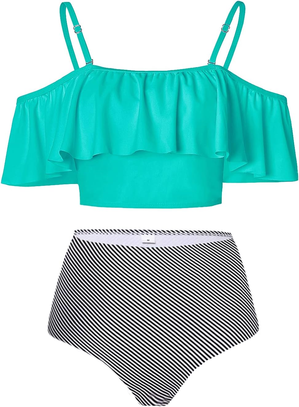 Kaei&Shi High Waisted Flounce Bikini Set for Tummy Control
