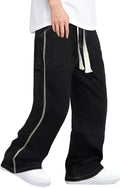Men's Easy-Wear Baggy Jeans with Adjustable Elastic Waistband