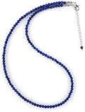 TGH Natural Lapis Lazuli Beaded Necklace - Handcrafted 16+2in