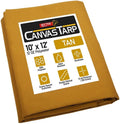 10 ft x 12 ft Tan Canvas Tarp - Heavy Duty Water Resistant
