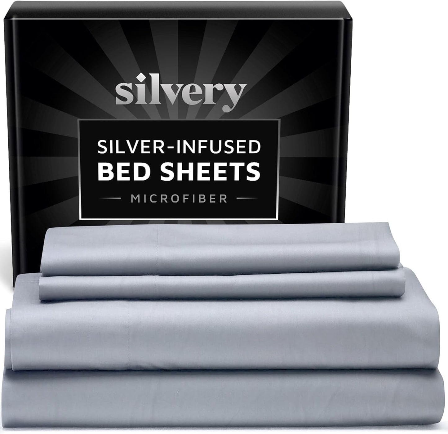 Silvery Silver Infused Bed Sheets Set for Ultimate Comfort