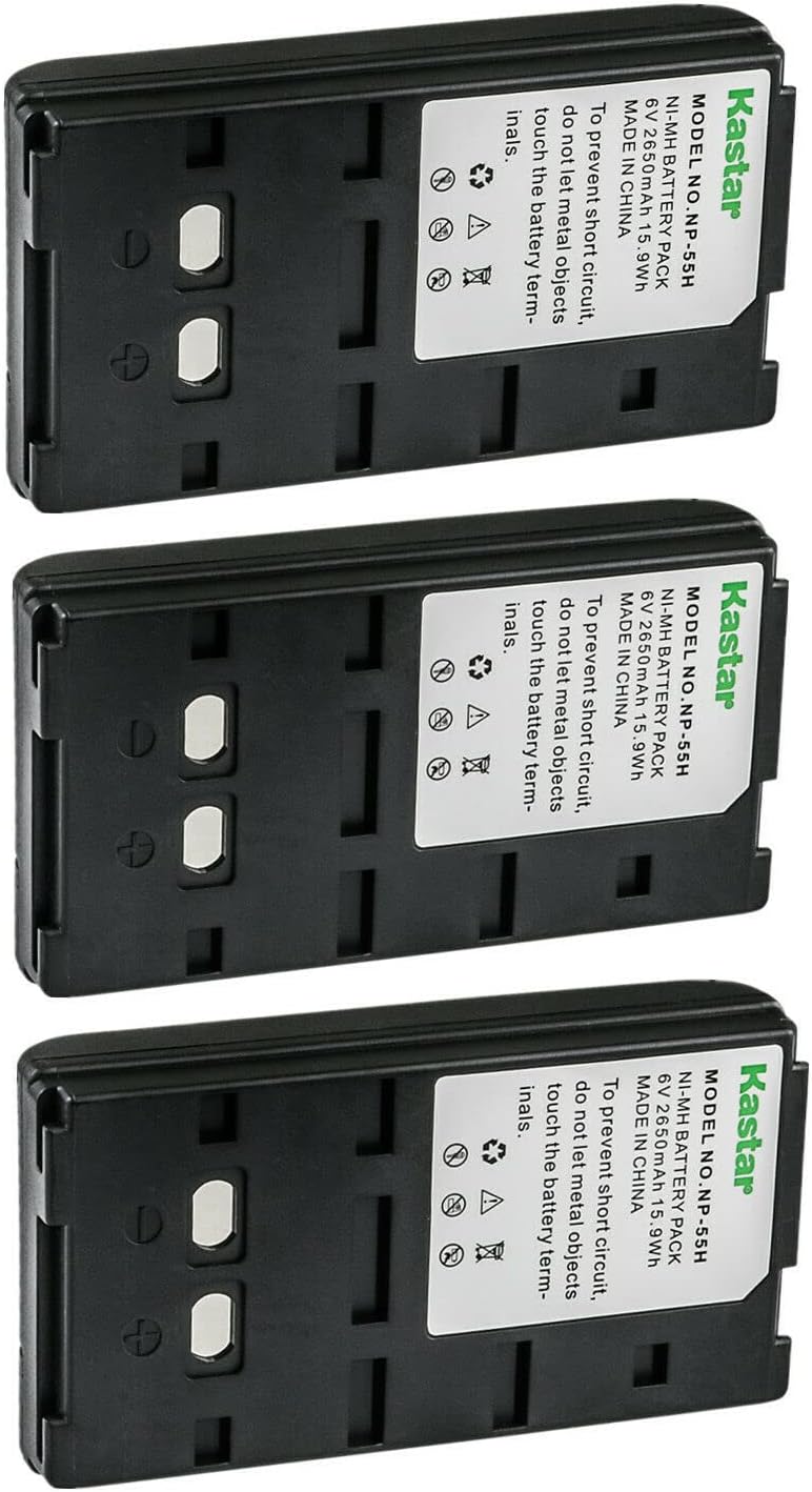 Kastar 3-Pack NP-55H 6.0V 2650mAh Battery Replacement for Sony