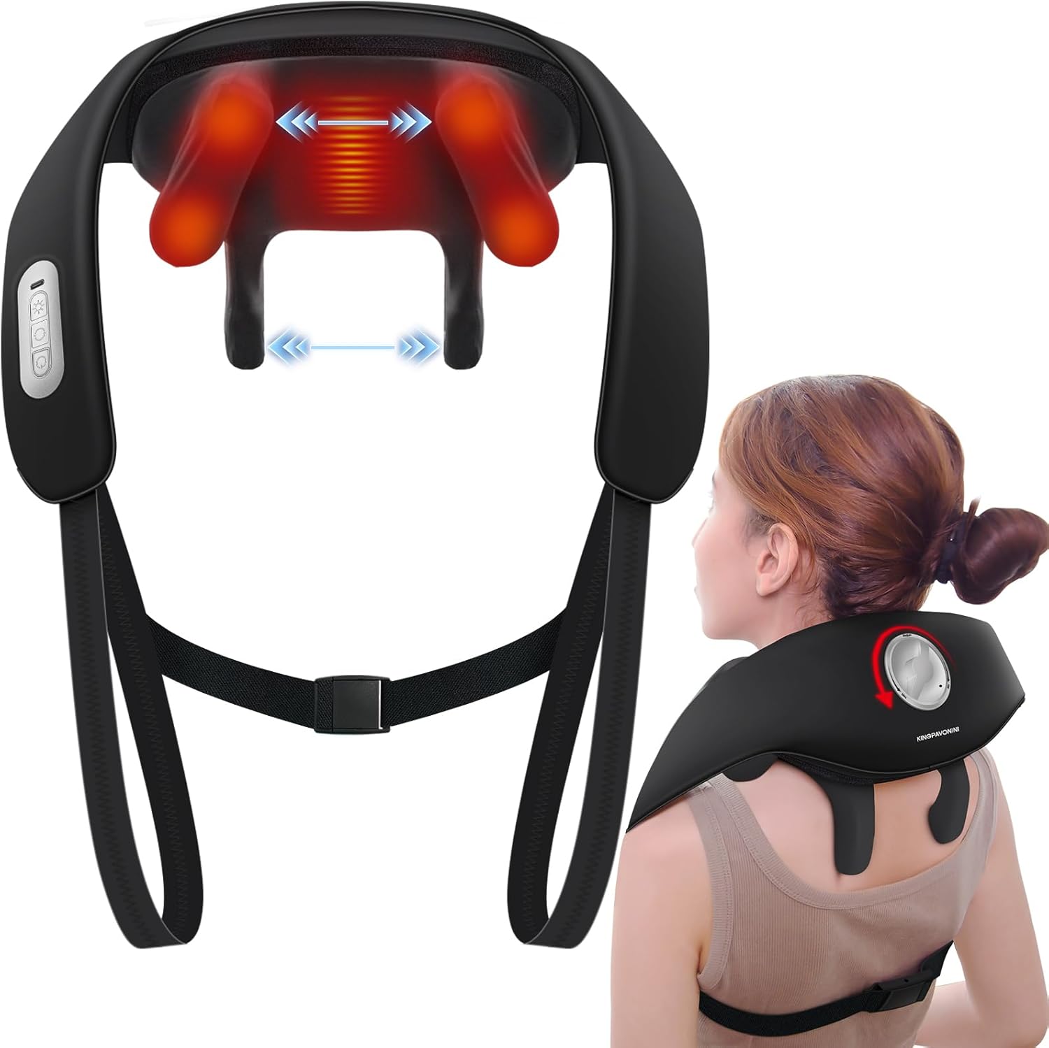 Adjustable Neck Massager with Heat for Pain Relief and Comfort