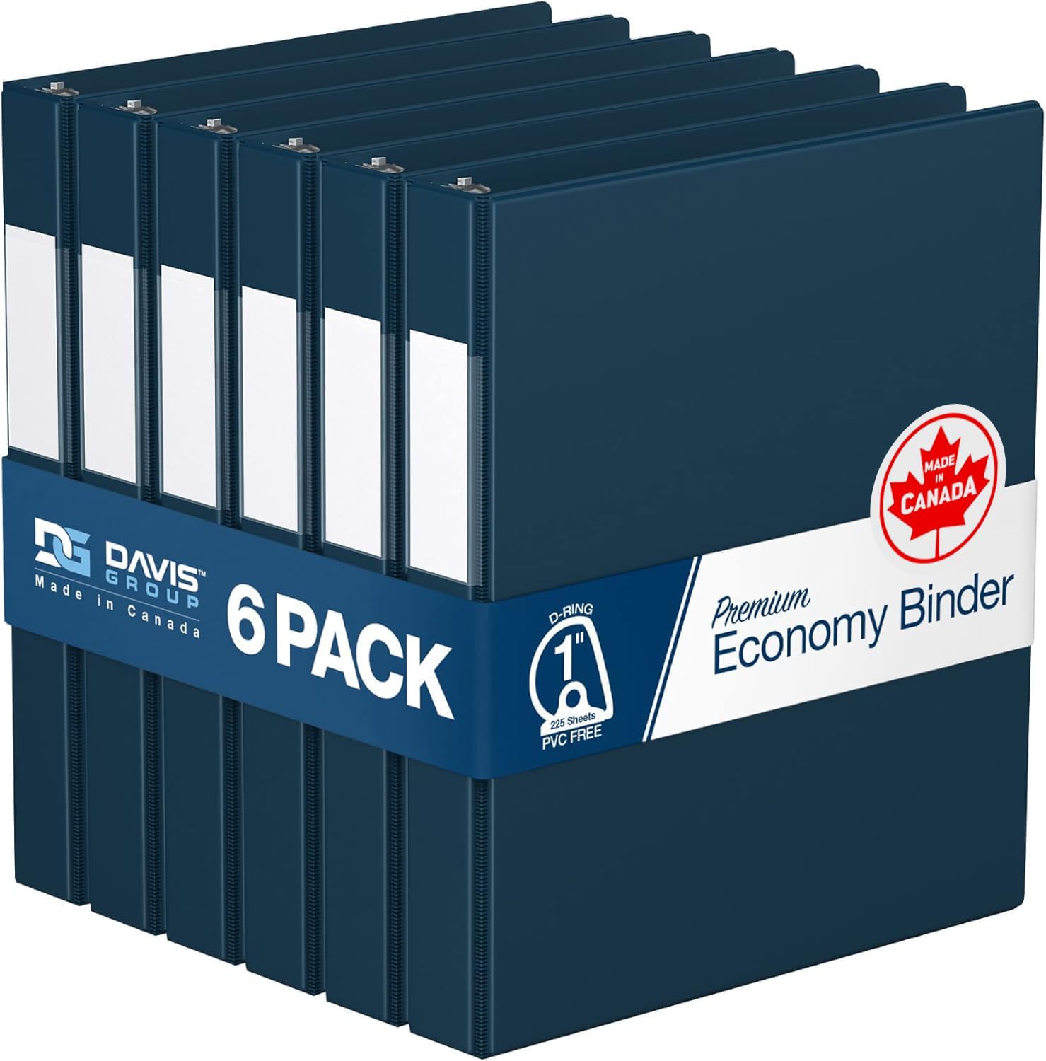 Premium Economy 6-Pack 1 Inch D-Ring Binders for School Use