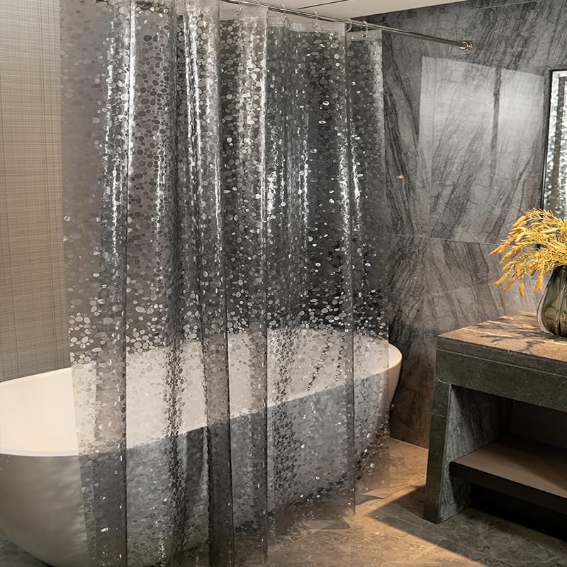 Waterproof 3D Pebble Design Shower Curtain Liner