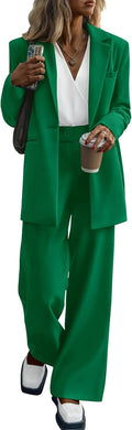 Women Suits 2 Piece Set Business Casual - Oversized Blazer & Wide Leg
