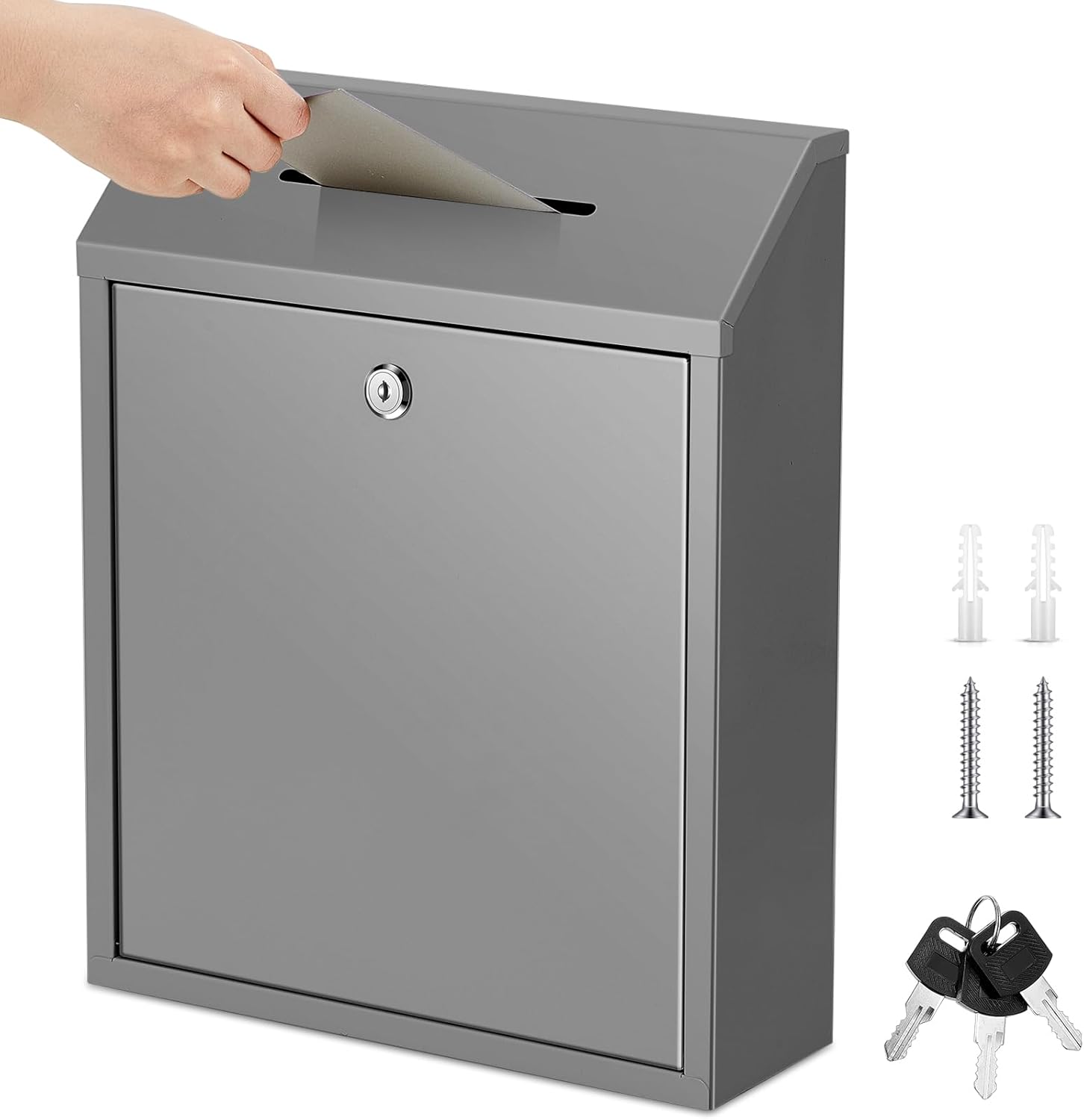 Metal Donation Cash Box Collection Safe for Home Office Use