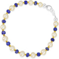 Real Gemstone and genuine pearl strand bracelet - Classy birthstone