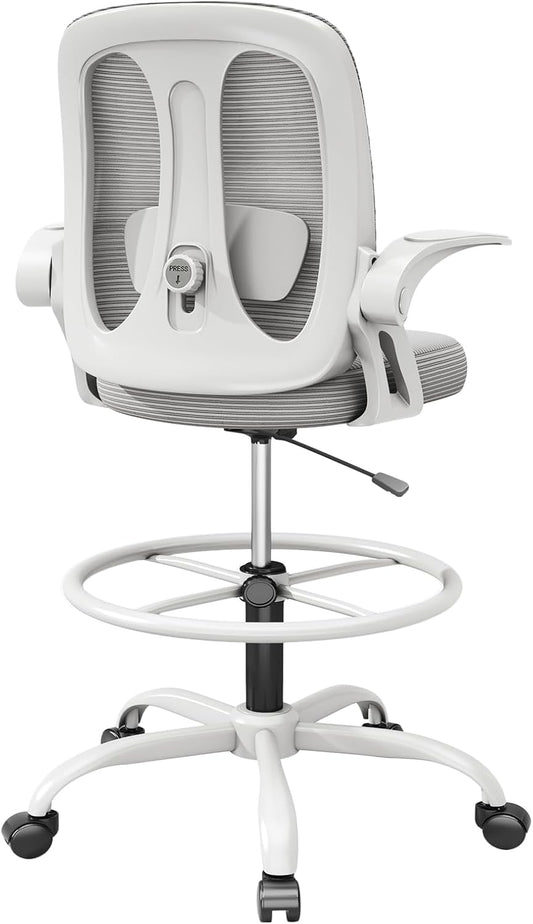 Alllion Drafting Chair with Adjustable Lumbar Support and Footrest