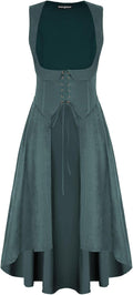 Renaissance Pirate Peasant Underbust High Low Dress for Costumes