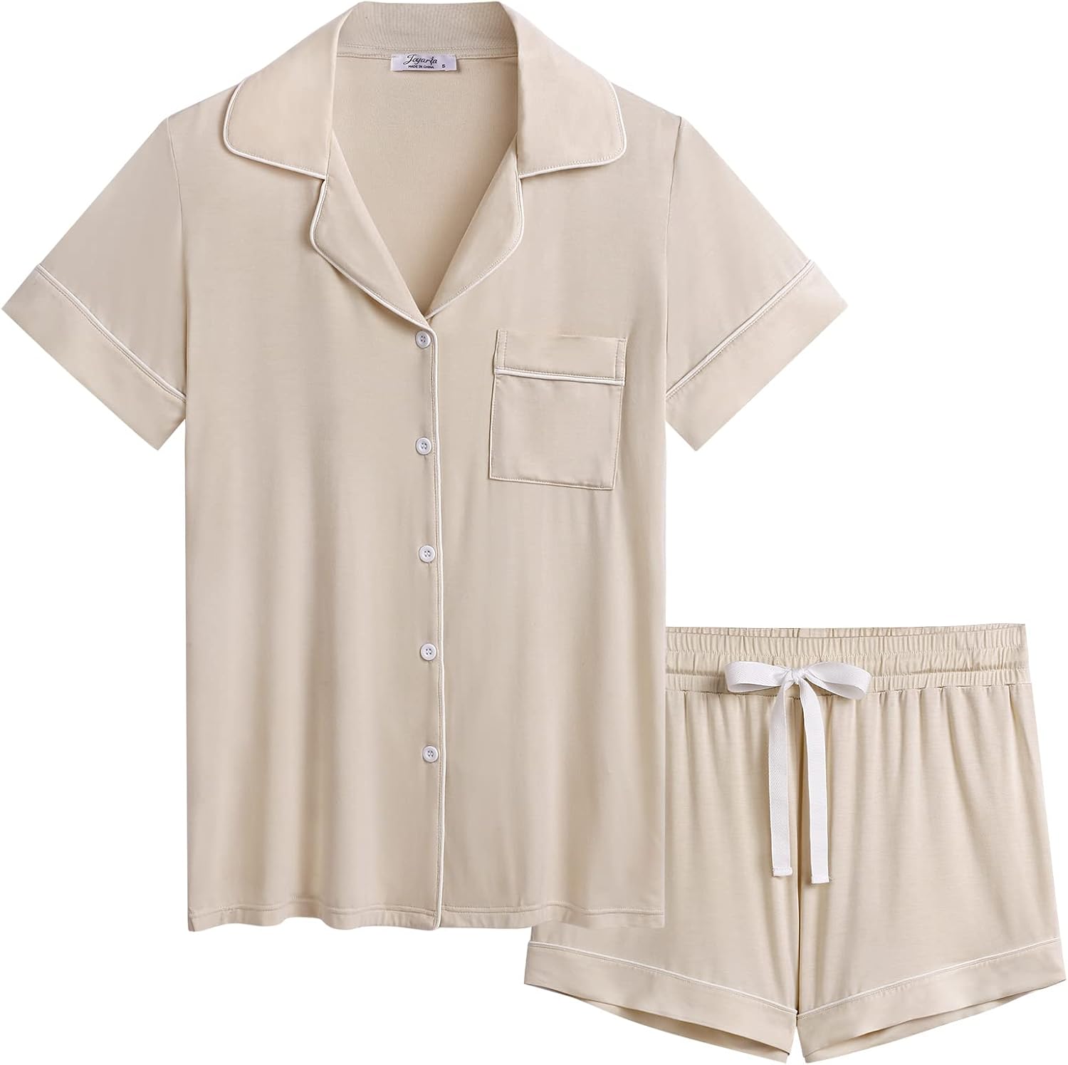 Joyaria Womens Cooling Bamboo Viscose Pajamas for Summer Comfort