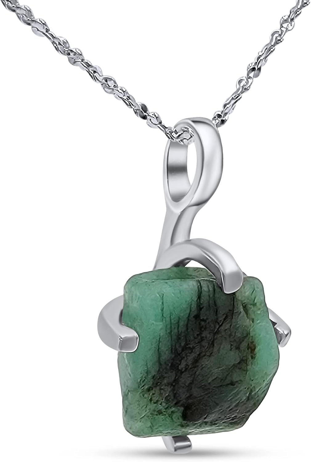 Natural Raw Gemstone Pendant Chain Necklace by Uniquelan Jewelry
