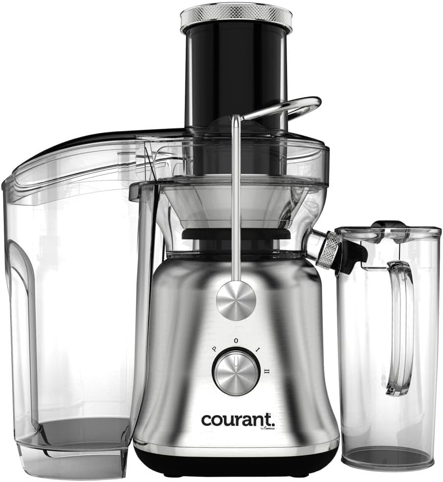 Courant 800W Juicer: Large Chute, Whole Fruit, 2-Speed Control