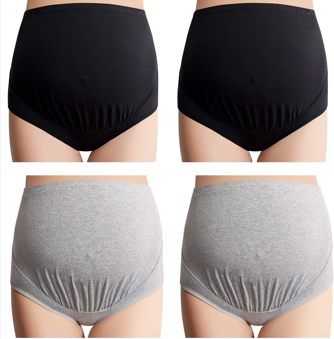 Mama Cotton Women's Over The Bump Maternity Panties for Comfort