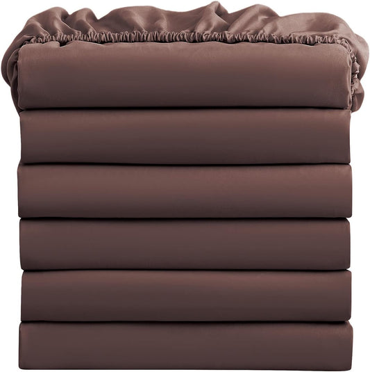 FreshCulture Twin Fitted Sheets Pack of 6 for Home and Hotels