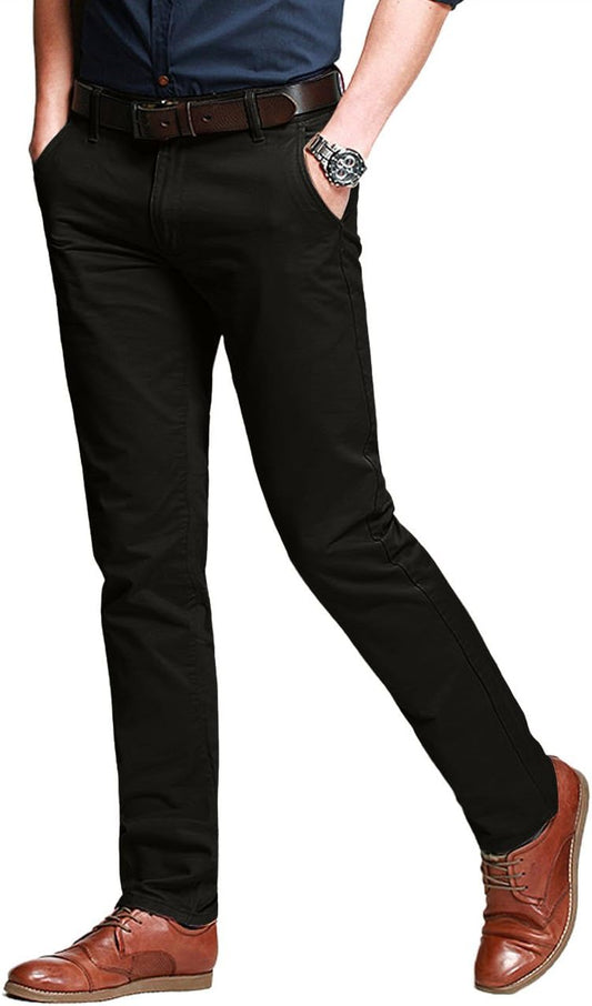 Match Men's Slim Tapered Stretchy Casual Pants for Comfort