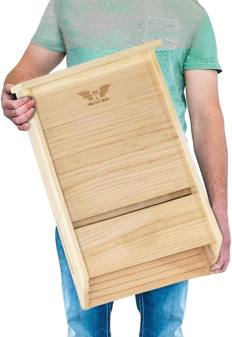 WildYard Bat Box - 3-Chamber Cedar Holds 200 Bats Outdoors